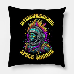 INTERDIMENSIONAL SPACE SHAMAN-gold Pillow