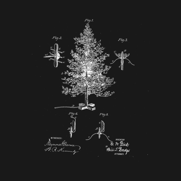 Christmas Tree Vintage Patent Drawing by TheYoungDesigns