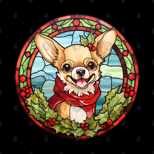 Christmas Dog Stained Glass Chihuahua by Astramaze