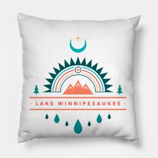 Lake Winnipesaukee boho Pillow