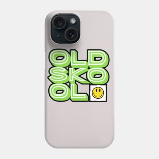 Old Skool Rave Green and White Lettering Phone Case