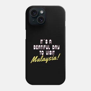 Malaysia Asia. White text.  Gift Ideas For The Travel Enthusiast. Phone Case