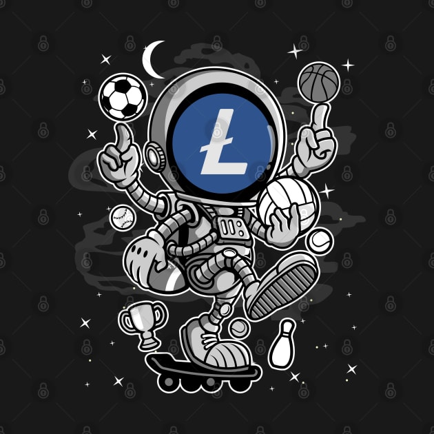 Astronaut Skate Litecoin LTC Coin To The Moon Crypto Token Cryptocurrency Blockchain Wallet Birthday Gift For Men Women Kids by Thingking About