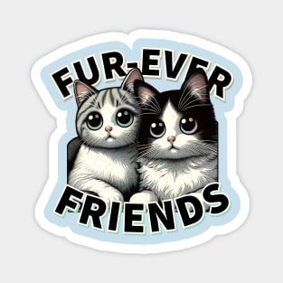 Cuddly Companions - Cute Cat Friendship Series Magnet