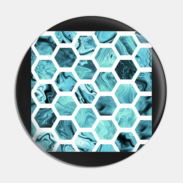 Teal hexagons Pin by krinichnaya