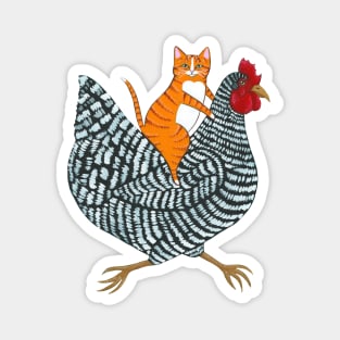 Ginger Cat Chicken Ride Magnet