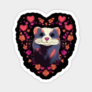 Ferret Valentine Day Magnet