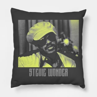 Stevie Wonder Retro Grey Pillow