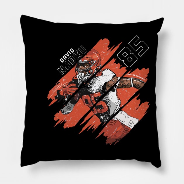 David Njoku Cleveland Stripes Pillow by Buya_Hamkac