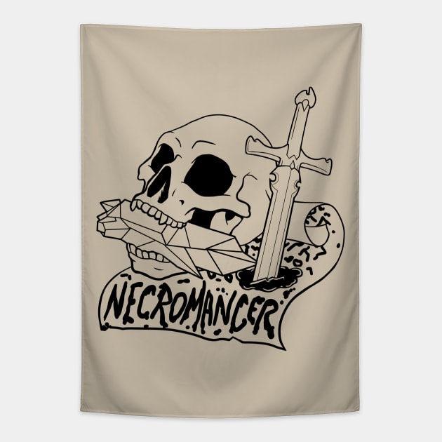 Necromancer Class - Black Design Tapestry by CliffeArts