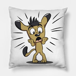 Frightened Cartoon Puppy Pillow