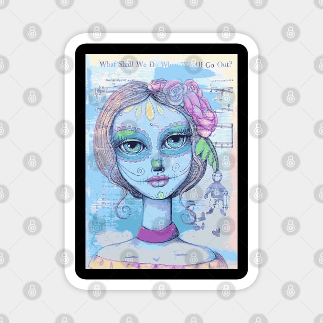 Sugar Skull Girl 2 of 3 Magnet by LittleMissTyne