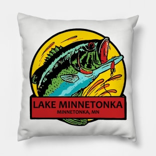 Vintage Style Lake Minnetonka Minnesota Decal Pillow