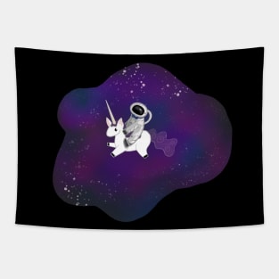 Astronaut Riding A Unicorn Tapestry