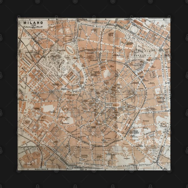 Map of Milan, Italy / Milano, Italia 1800s by djrunnels