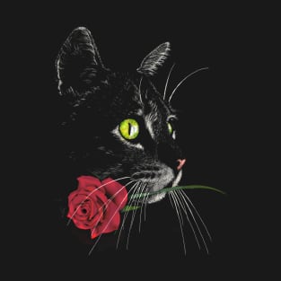 Cat and rose T-Shirt