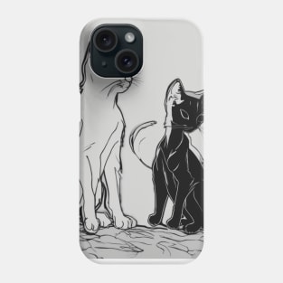 Kittens Shadow Silhouette Anime Style Collection No. 41 Phone Case