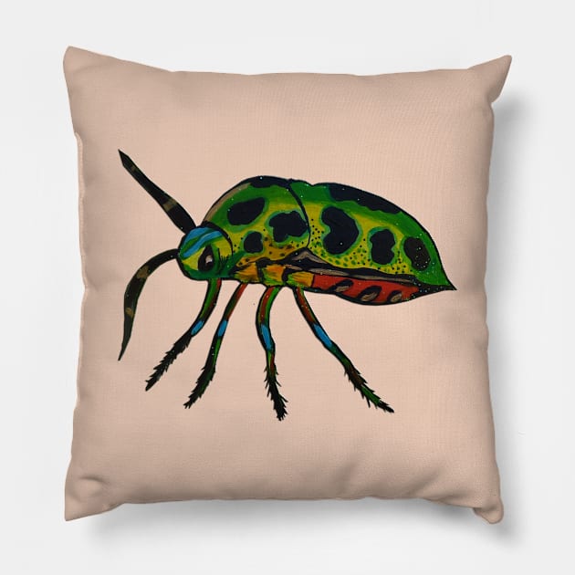 Rare insect Pillow by PaintingsbyArlette