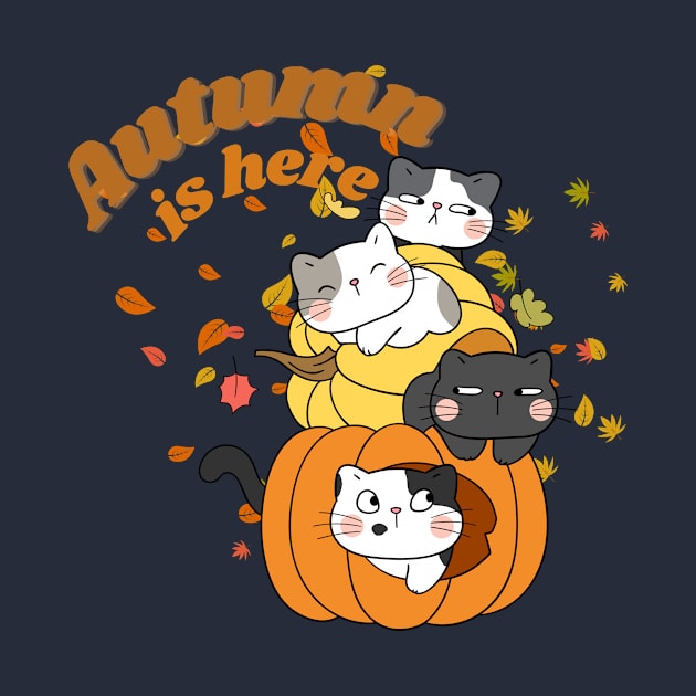 Autumn is here - Hello Fall - Cat in Pumpkin by by Fre