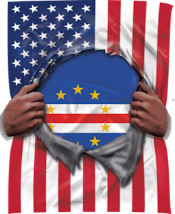 Cape Verde Flag American Flag Ripped - Gift for Cape Verdean From Cape Verde Magnet