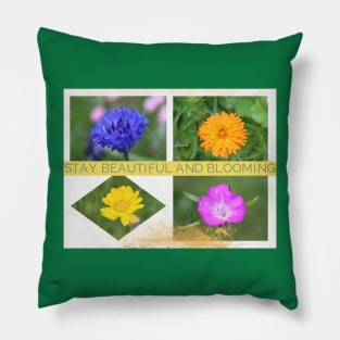 Stay Beautiful and Blooming Photo Collage Pillow