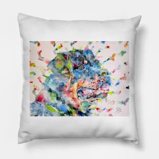 ROTTWEILER watercolor portrait .2 Pillow