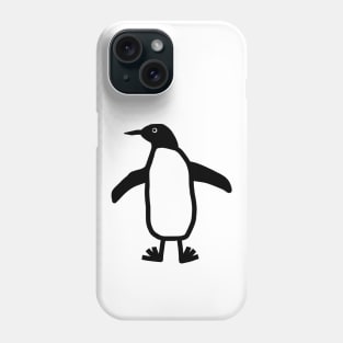 Cute Animals Black Line Doodle Penguin Phone Case