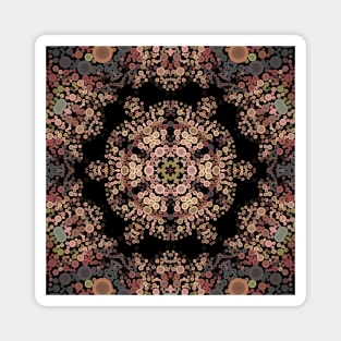 Dot Mandala Flower Brown and Grey Magnet