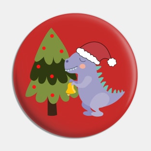 Dino and Christmas tree Pin