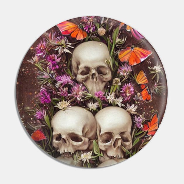 Bones and Botany Pin by levelsart