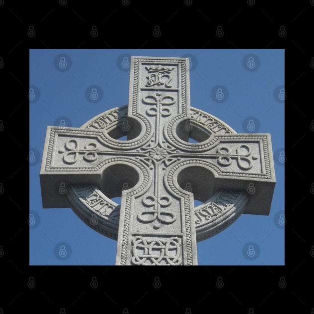 Celtic Cross Tombstone Statue - blue, grey by Wanderer Bat