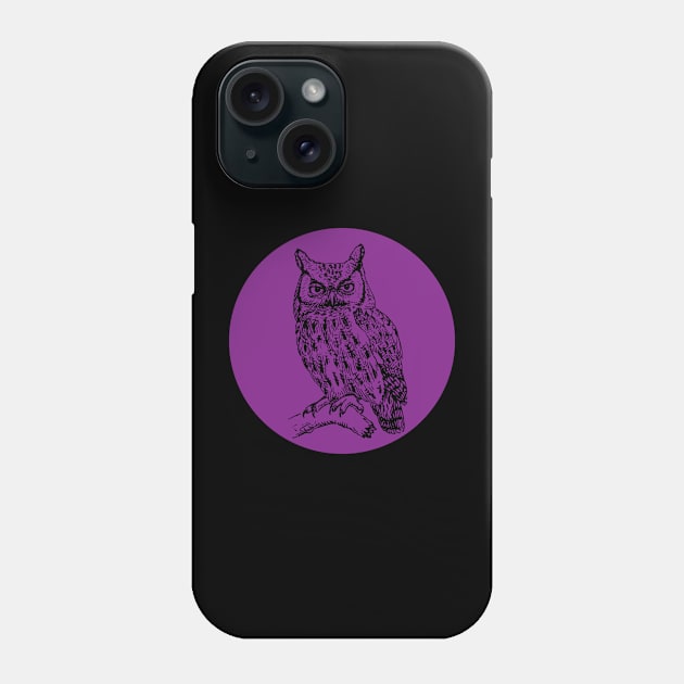 Halloween Owl, Portents, Omens, Signs, and Fortunes - Purple and Black Style Phone Case by SwagOMart