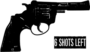 Revolver - Six Shots Left! Magnet