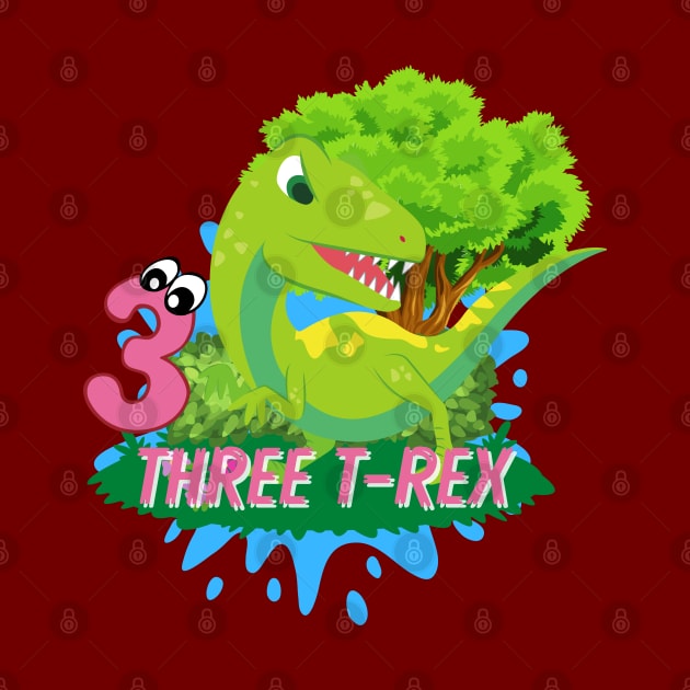 Dinosaur birthday, three rex, third birthday boy by AE Desings Digital