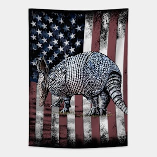 Armadillo US Flag USA America Tapestry