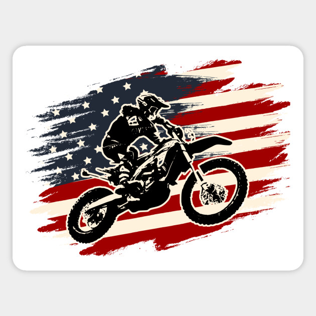 Dirt Bike Motocross American Flag 4th Of July Patriotic