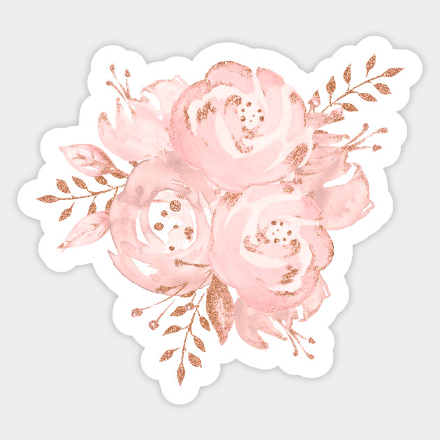 Rosegold Glitter Pink Rose Bouquet