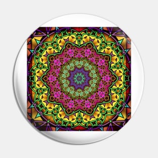 Colourful kaleidoscope mandala Pin