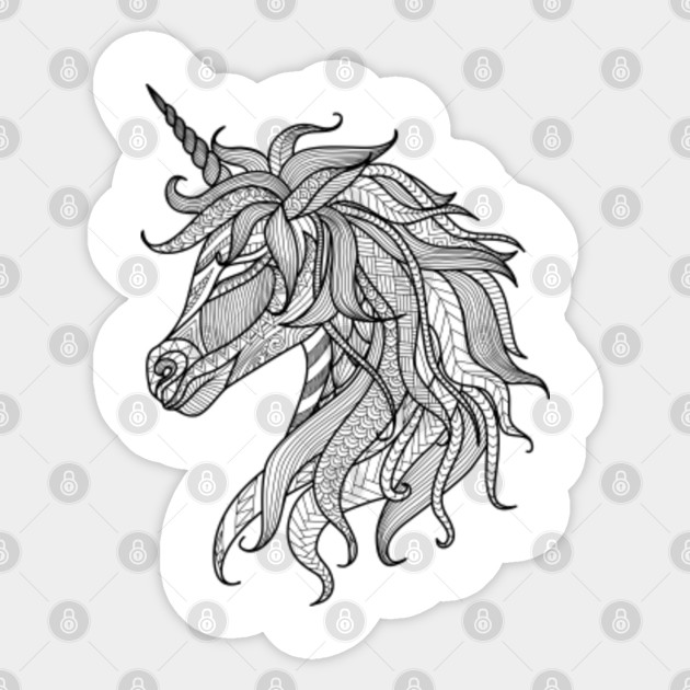 Unicorn Zentangle Unicorn Zentangle Sticker Teepublic