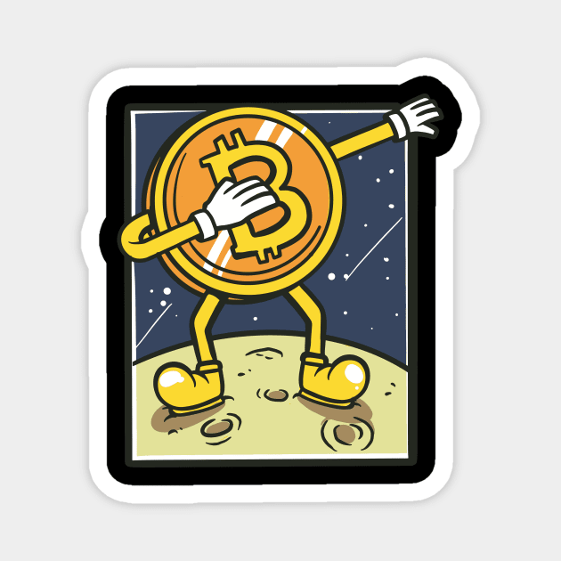 Bitcoin Dabbing Cryptocurrency Funny Crypto Design Magnet by UNDERGROUNDROOTS