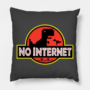 No Internet Pixel Art Dinosaur Pillow