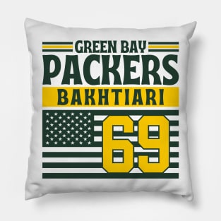 Green Bay Packers Bakhtiari 69 American Flag Football Pillow