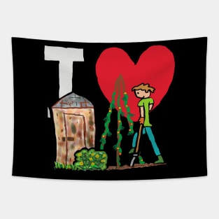 I Love Gardening Tapestry