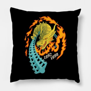 UP IN FLAMES - Drachen Fire Roller Coaster Busch Gardens Pillow