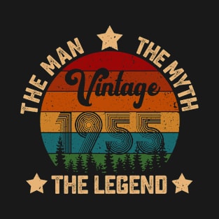 Father's Day Shirt Vintage 1955 The Men Myth Legend 65th Birthday Gift T-Shirt