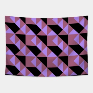 ’Zangles’ - in Dusky Pink and Lilac on a Black base Tapestry