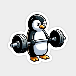 penguin gym weightlifting Magnet