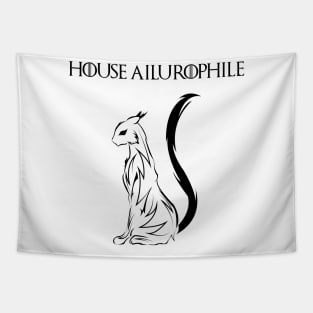 House Ailurophile, black tribal tattoo Tapestry