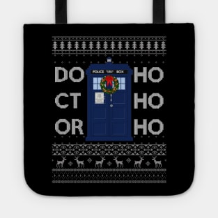 Doctor Who Tardis Ho Ho Ho Christmas Knit Tote