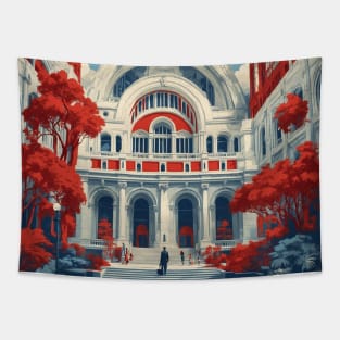 Natural History Museum London United Kingdom Vintage Travel Tourism Poster Tapestry